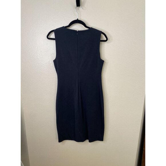 Banana Republic Womens Black Sleeveless Bow Detail Sheath Dress 4 Viscose Blend - Picture 5 of 7